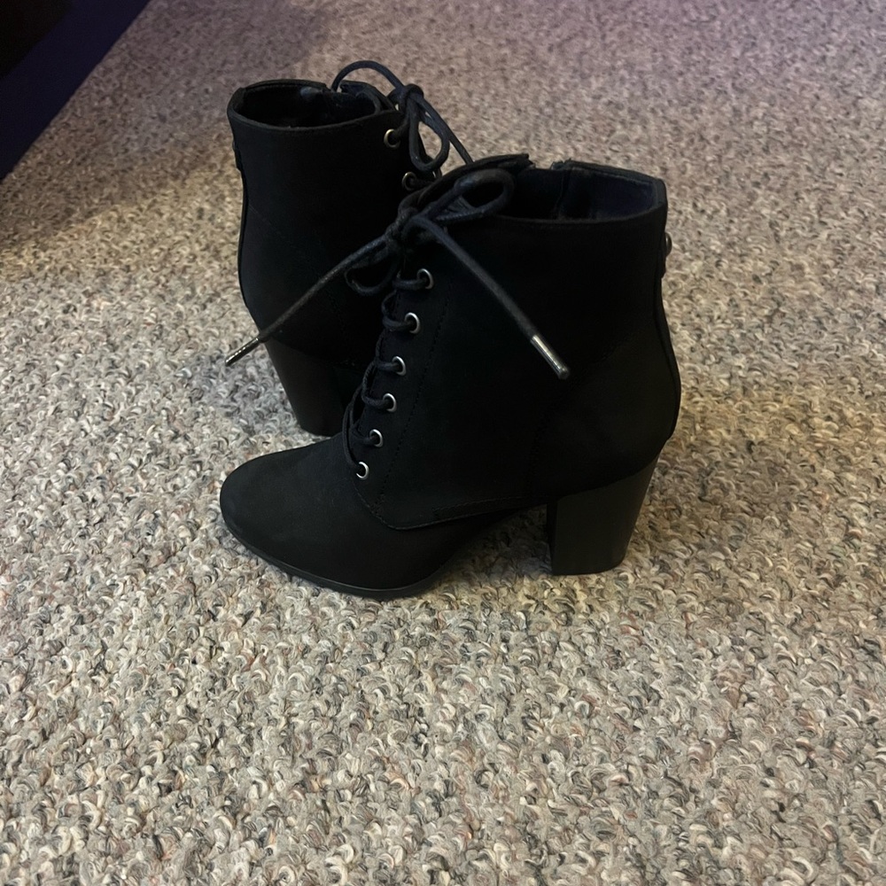 Black heel boots worn once